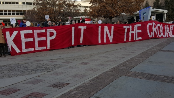 Keep It In The Ground protest in Salt Lake City 2/16/16